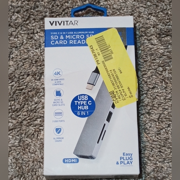 Multi-Port USB Hub with SD, Micro SD and Compact Flash Card Reader - Picture 4 of 4